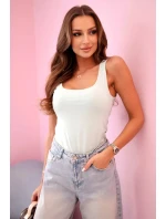 Dámská halenka na ramínka s výstřihem tmavá máta