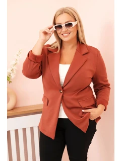 Dámská viskózová bunda Plus Size s dlouhým rukávem a model 21270004 - K-Fashion