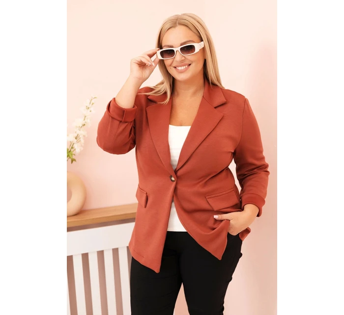 Dámská viskózová bunda Plus Size s dlouhým rukávem a model 21270004 - K-Fashion Dámská viskózová bunda Plus Size s dlouhým rukávem a model 21270004 - K-Fashion