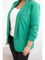 Dámská sako Plus Size bez zapínání s podšívkou model 21468630 zelená - K-Fashion