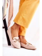 Dámské semišové mokasíny s zdobením béžove model 21589569 - Boto