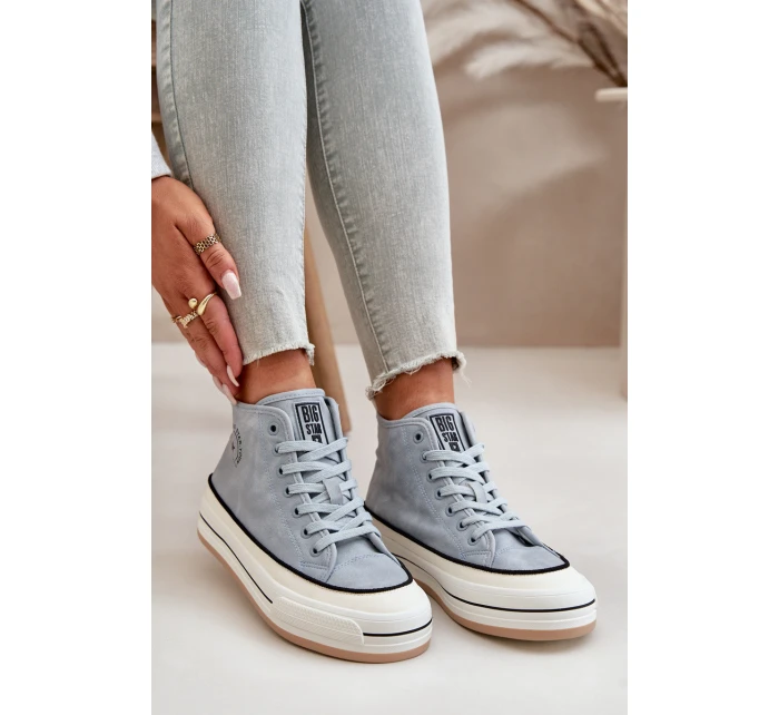 Zateplené Dámské Tenisky Na Platformě Eko Kůže Big Star model 21669567 Modré - Big Star Shoes Zateplené Dámské Tenisky Na Platformě Eko Kůže Big Star model 21669567 Modré - Big Star Shoes