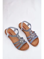 Dámské Ploché Sandály S Pásky Modré model 21693456 - Artiker Dámské Ploché Sandály S Pásky Modré model 21693456 - Artiker