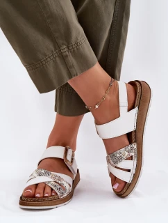 Dámské Sandály S Přezkou Inblu GS000056 Bílé