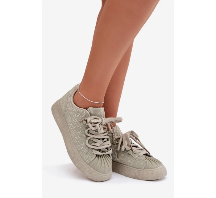 Ozdobené dámské tenisky zelené model 21834867 - Boto