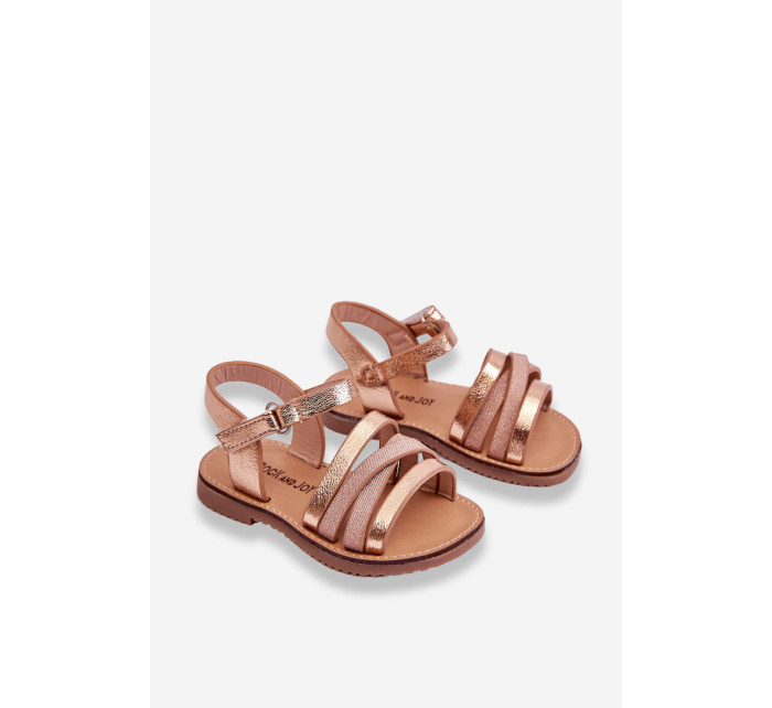Dětské sandály s popruhy Růžové zlato Isla