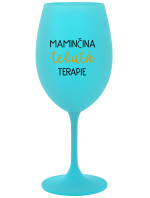 MAMINČINA TEKUTÁ TERAPIE - tyrkysová sklenice na víno 350 ml