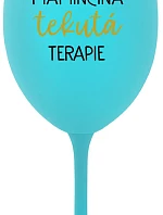 MAMINČINA TEKUTÁ TERAPIE - tyrkysová sklenice na víno 350 ml
