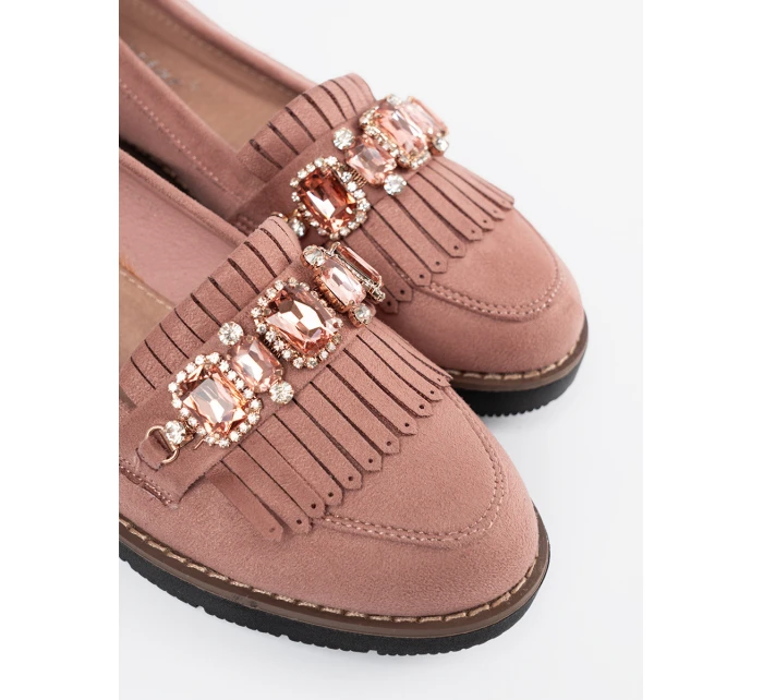 Výborné  mokasíny růžové dámské bez podpatku