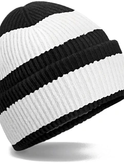 Beechfield B 391R Pletená čepice "Color Block" 53.391R black/soft white
