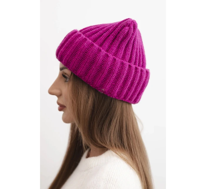 Čepice s ohrnutím Magda K293 tmavě fialová