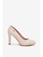 Dámské lodičky na podpatku světle béžové Sergio Leone Campbell Dámské lodičky na podpatku světle béžové Sergio Leone Campbell