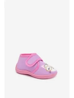 Dětské pantofle na suchý zip fialové Katline Dětské pantofle na suchý zip fialové Katline