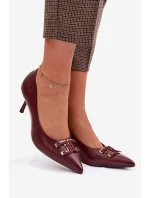 Lodičky S ozdobou Eko Kůže Bordó Fivara