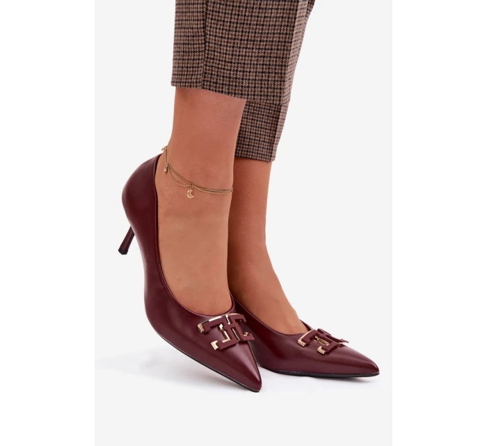 Lodičky S ozdobou Eko Kůže Bordó Fivara