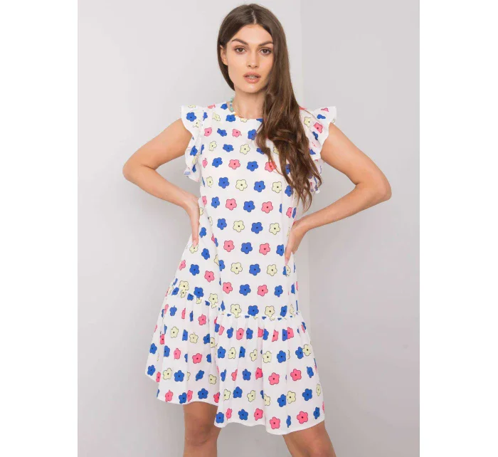 Šaty LK SK 506950.02P bílá a modrá