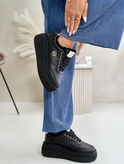 Tenisky Sportovní Dámské Boty Zateplené Na Masivní Podešvi Černé Ardiela