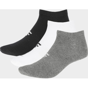 Pánské kotníkové ponožky 4F SOM301 Šedé_ Bílé_Černé (3páry)