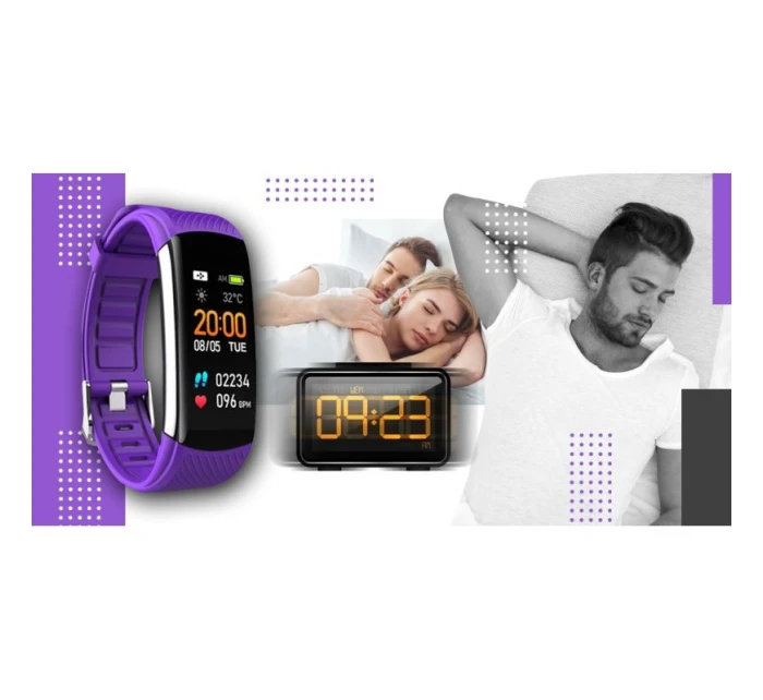 GIEWONT Black and Purple 2 Strap Smartwatch GW200-3