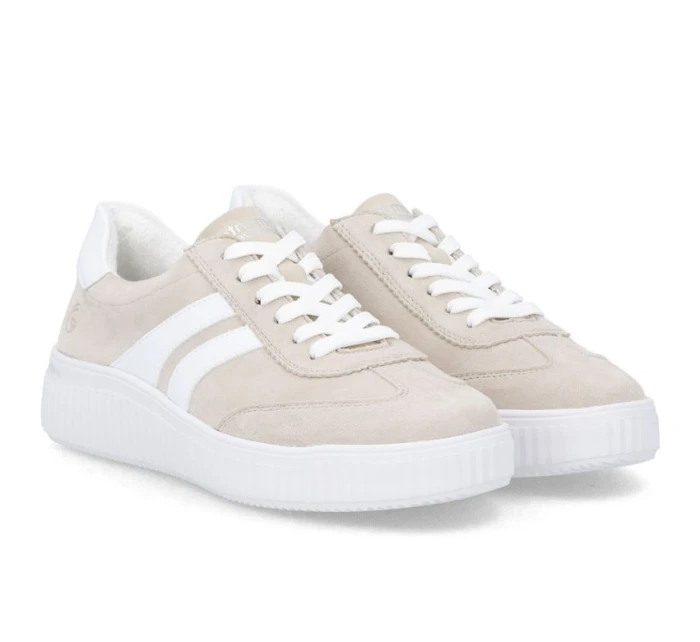 Kožené polobotky Remonte Rieker D3E00-60 béžové barvy