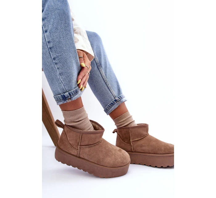 Kůže Sněhové Boty Na Platformě Tmavě Hnědé model 21630216 - Boto Kůže Sněhové Boty Na Platformě Tmavě Hnědé model 21630216 - Boto