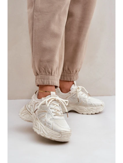 Dámské Tenisky S Na Platformě Béžové model 21680941 - Boto Dámské Tenisky S Na Platformě Béžové model 21680941 - Boto