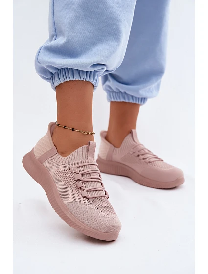 Materiálové nazouvací sportovní dámské boty Růžové Olive Materiálové nazouvací sportovní dámské boty Růžové Olive