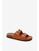 Dámské pantofle s přezkami Camel model 22275142 - Boto Dámské pantofle s přezkami Camel model 22275142 - Boto