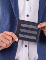Tmavě modrá kožená peněženka s prošíváním