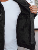 Pánská černá kožená bunda Dstreet TX4528
