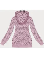 Růžová sportovní mikina s kapucí a se vzorem vlaštovek (2309) Růžová sportovní mikina s kapucí a se vzorem vlaštovek (2309)