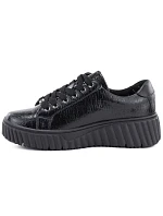 Dámské kožené polobotky na platformě, lakované, černé, Vinceza 133134 Dámské kožené polobotky na platformě, lakované, černé, Vinceza 133134