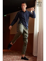 NEOBLU Owen LSL Men Pánské těžké piqué polo s dlouhým rukávem 24.4396 night blue
