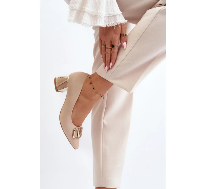 Elegantní lodičky s ozdobou Laura Messi 2740 Beige