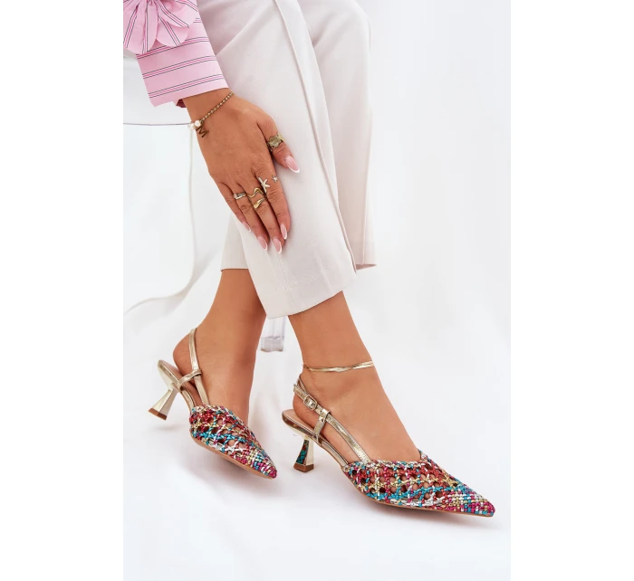 Lodičky S Špičatou Špičkou A Otevřeným Podpatkem Multikolor Umirana