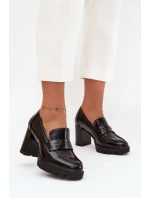 Dámské polobotky na podpatku z ekokůže Černé model 21710758 - Boto Dámské polobotky na podpatku z ekokůže Černé model 21710758 - Boto