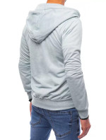 Pánská mikina s kapucí na zip světle šedá Dstreet BX5172