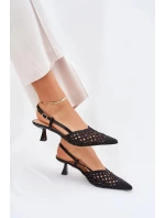 Lodičky se špičatou špičkou a otevřenou patou Umirana – černé