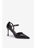 Dámské lakované lodičky s páskem - černé Tarilin Dámské lakované lodičky s páskem - černé Tarilin