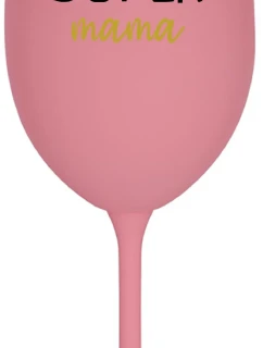 SUPER MÁMA - ružový pohár na víno 350 ml