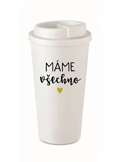 MÁME VŠECHNO - bílý termohrnek 475 ml