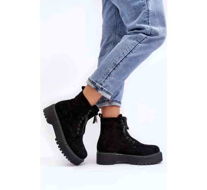 Dámské kotníkové boty M532-1 model 190537 Černá - ERYNN Dámské kotníkové boty M532-1 model 190537 Černá - ERYNN