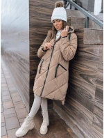 Dámská zimní bunda oversize MELODY s kapucí béžová FashionStreet TY3990