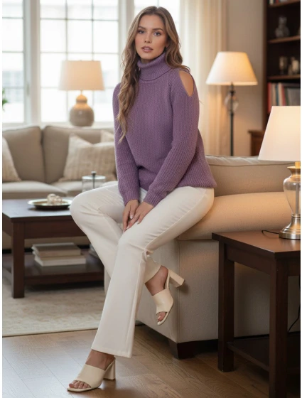 Dámský svetr lila model 21982756 - Dstreet