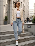 Dámská kožená bunda béžová FashionStreet TY5652