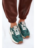 Dámské Sportovní Boty Z Semiše Na Platformě model 21686705 Zelené - VINCEZA