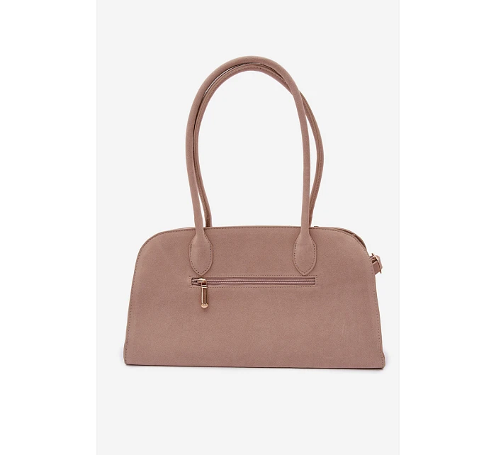 Kabelka s přívěskem a sponami Eko semišová světle béžová Violette