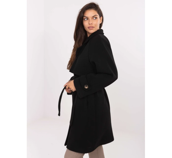 Płaszcz IT PL model 21302531 czarny - FPrice Płaszcz IT PL model 21302531 czarny - FPrice