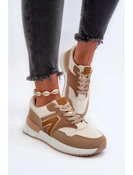 Dámské tenisky vyrobené z eko kůže, hnědé Vinelli Dámské tenisky vyrobené z eko kůže, hnědé Vinelli