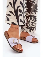 Dámské pantofle s přezkou na korkové platformě – lila Zavira Dámské pantofle s přezkou na korkové platformě – lila Zavira